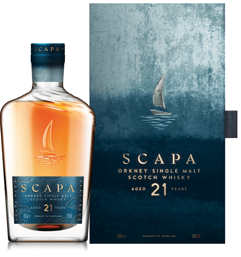 Scapa 21 Year Old Bottle with Box Packaging